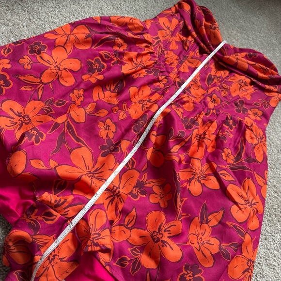 NWT Hello Molly strapless flowy pink orange floral romper corset top XL - Picture 11 of 12